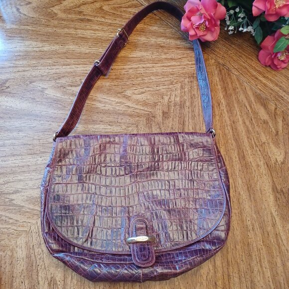 Antonio Scepi Brown Crocodile Leather Saddle Messenger Bsg - Picture 5 of 16